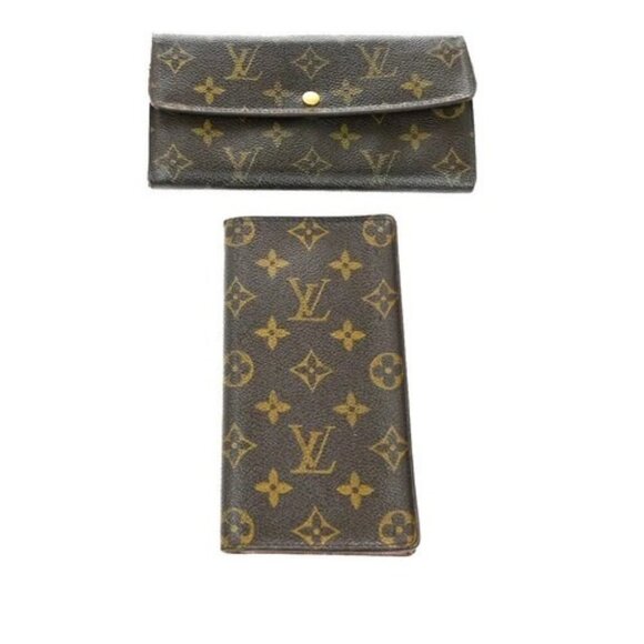 Louis Vuitton Handbags - LOUIS VUITTON LV Logo 2 Set Bifold Wallet Monogram Leather Brown 02TA216